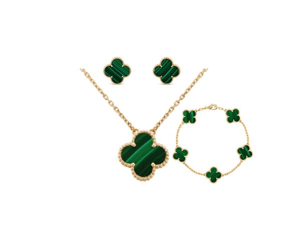 Green Clover Necklace Set – Demi Fine Necklace, Ring, Bracelet & Earrings