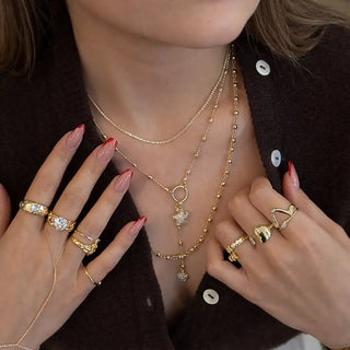 Vellura Jewellery premium gold-plated layered necklaces and statement rings