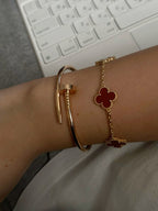 Van Cleef-Inspired Red Quatrefoil Bracelet