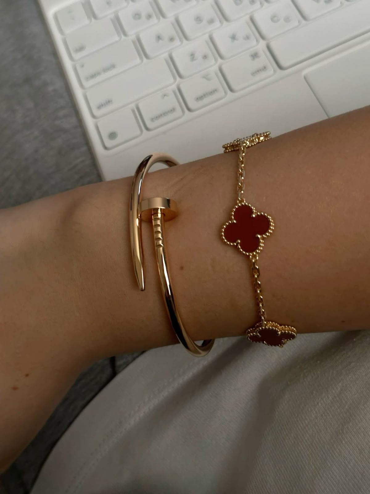 Van Cleef-Inspired Red Quatrefoil Bracelet