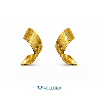 Textured Gold Statement Earrings