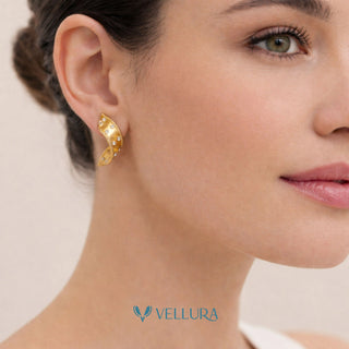 Textured Gold Statement Earrings