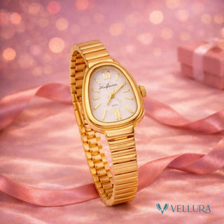 Gold Oval Dial Bracelet Watch