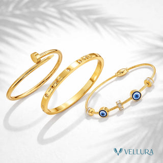 Cartier Nail Bangle Evil Eye Set