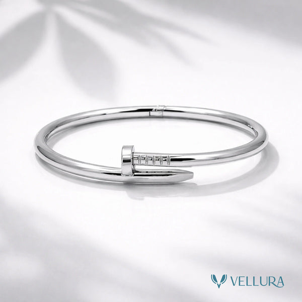 Cartier- Inspired Silver Nail Bracelet