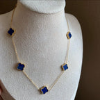 Elegant Blue Van Cleef Necklace Set with Earrings & Bracelet