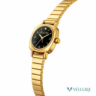 Gold Black Dial Bracelet Watch