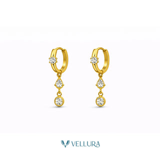 Crystal Drop Loop Earrings