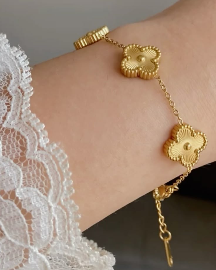 Gold Clover Necklace Set – Demi Fine Necklace, Ring, Bracelet & Earrings