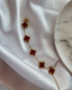 Van Cleef-Inspired Red Quatrefoil Bracelet