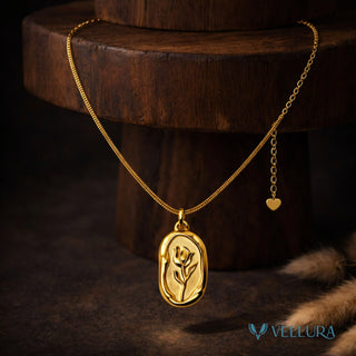 Floral Engraved Necklace