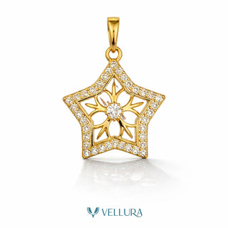 Star Drop Pendant With Swarovski Stones