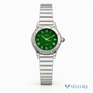 Silver Green Dial Luxury Watch