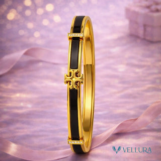 Tory Inspired-Black Enamel Bracelet
