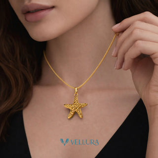 Gold-Plated Starfish Pendant Necklace
