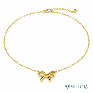 Chic Bow Knot Pendant Necklace in 18K Gold Plated