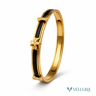 Tory Inspired-Black Enamel Bracelet