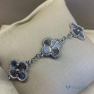 Van Cleef-Inspired Silver Quatrefoil Bracelet