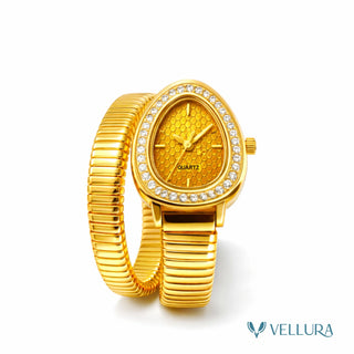 Bvlgari Inspired -Gold Snake Wrap Watch