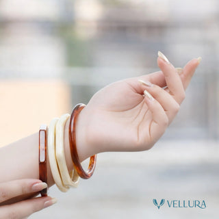 Brown Tortoiseshell RESIN BANGLE SET FOR WOMEN