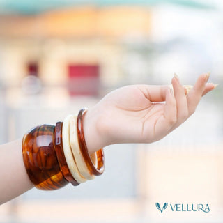 Brown Tortoiseshell RESIN BANGLE SET FOR WOMEN