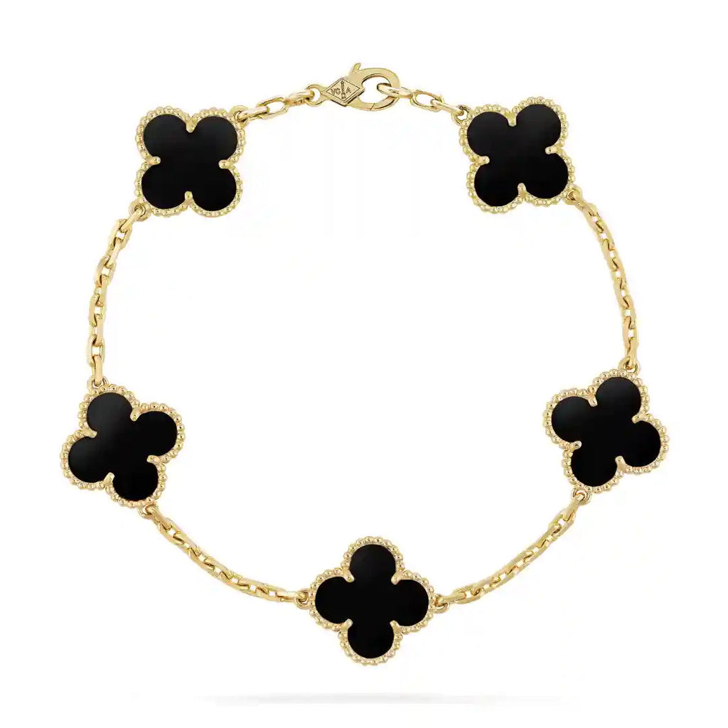 Van Cleef-Inspired Black Quatrefoil Bracelet Vellura Jewellery