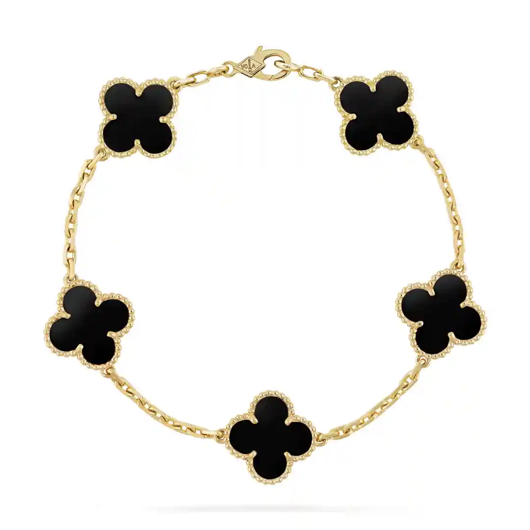 Van Cleef-Inspired Black Quatrefoil Bracelet Vellura Jewellery