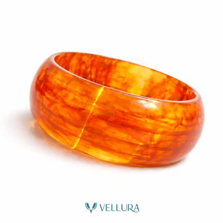 Orange Marble Resin Bangle Set for Women
