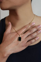 Elegant Black Onyx Unisex Pendant Necklace
