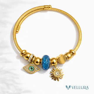 Evil Eye Gold Charm Bracelet