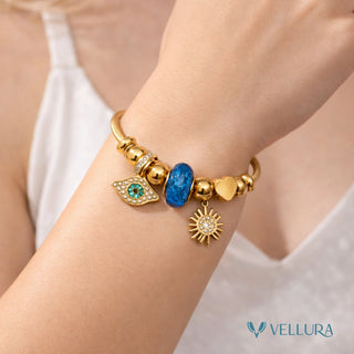 Evil Eye Gold Charm Bracelet