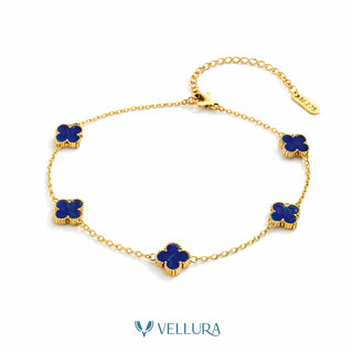 Van Cleef-Inspired Blue Quatrefoil Bracelet