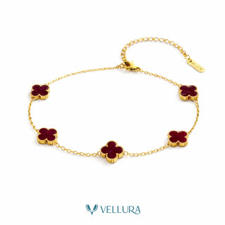 Van Cleef-Inspired Red Quatrefoil Bracelet