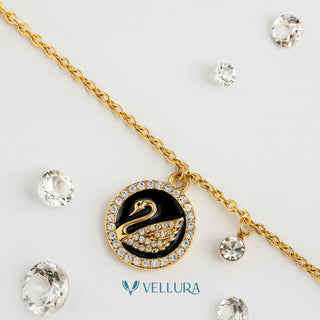 Swan Charm Gold Bracelet