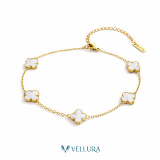 Van Cleef-Inspired White Quatrefoil Bracelet