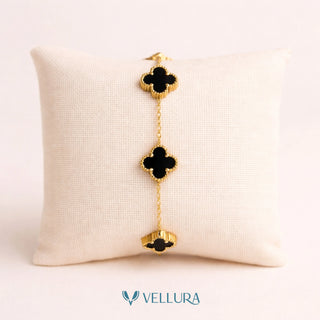 Van Cleef-Inspired Black Quatrefoil Bracelet