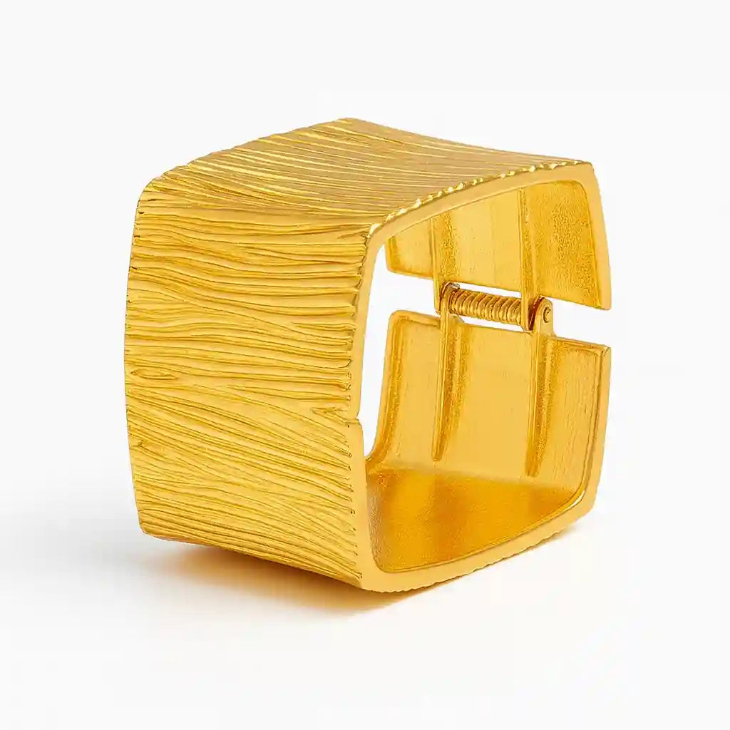 Luxury Matte Gold Wide Cuff Bracelet - VelluraJewellery