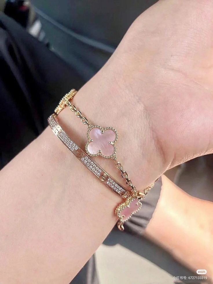 Elegant Pink Van Cleef Pendant Set with Earrings & Bracelet