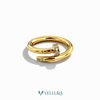 Gold Studded Nail Ring