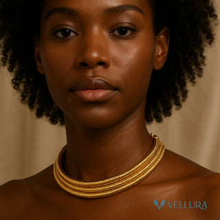 Multi-Strand Gold Choker Necklace