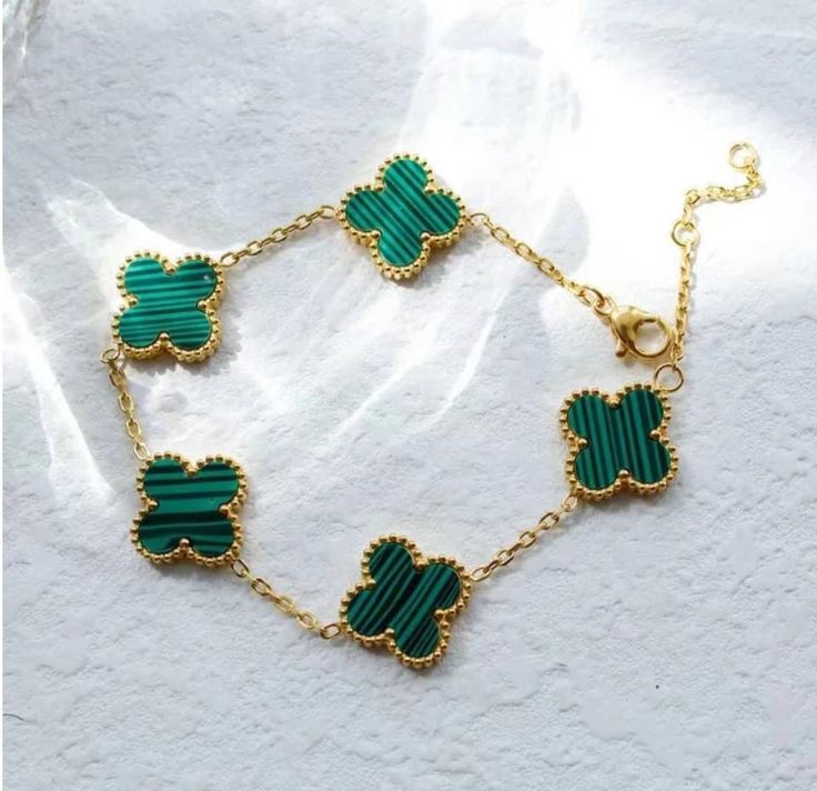Van Cleef-Inspired Green Quatrefoil Bracelet