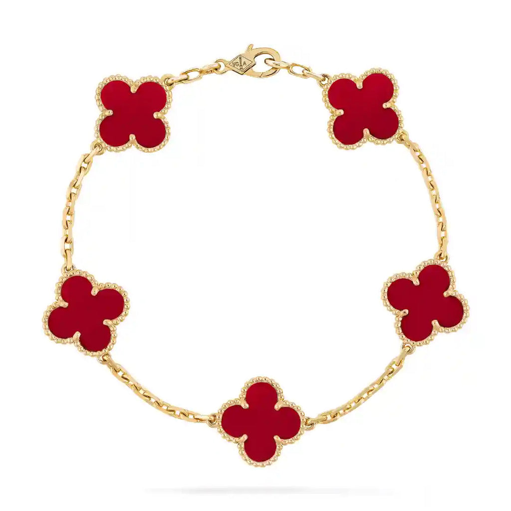 Van Cleef-Inspired Red Quatrefoil Bracelet Vellura Jewellery