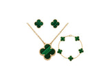 Green Clover Necklace Set – Demi Fine Necklace, Ring, Bracelet & Earrings