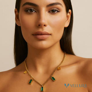 Emerald Green Charm Necklace