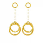 Hoop Gold Dangle Earrings Vellura Jewellery