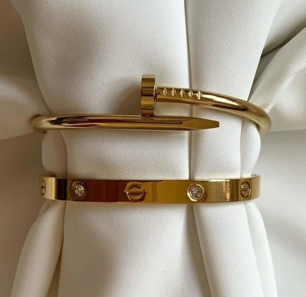 Elegant Cartier Nail & Studded Bracelet Combo