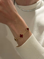 Van Cleef-Inspired Red Quatrefoil Bracelet