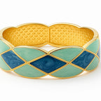 Elegant Gold-Plated Blue Enamel Geometric Bracelet - Vellura Jewellery  bracelets