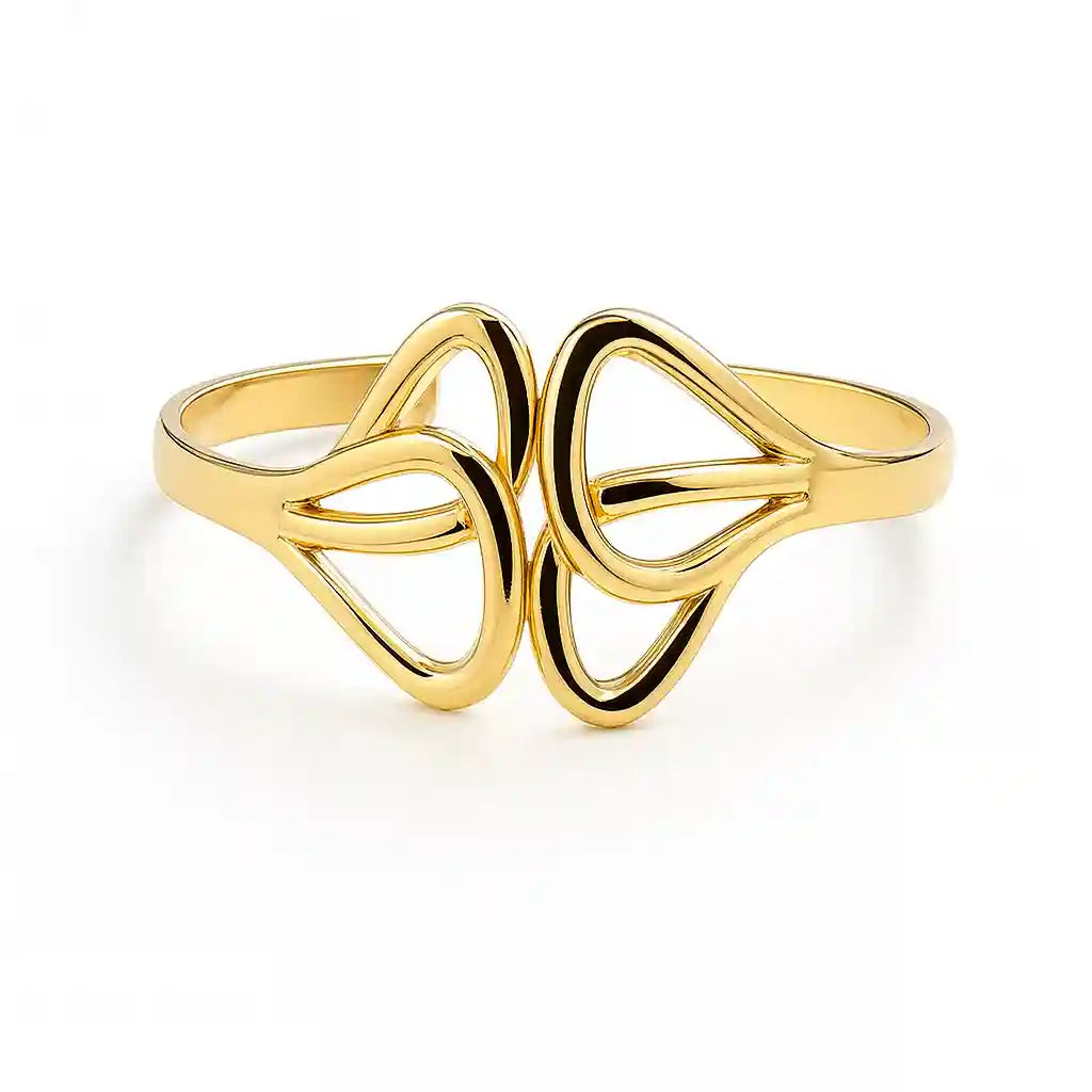 Elegant  Gold Plated Open Petal Design Bracelet - VelluraJewellery