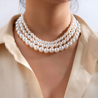 Elegant 3-Layer Pearl Necklace for Women